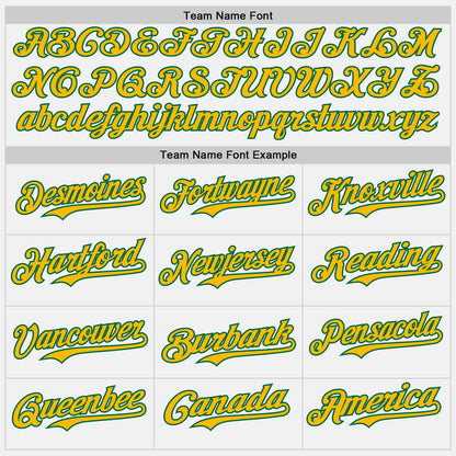 Custom White Gold Pinstripe Kelly Green Authentic Two Tone Baseball Jersey