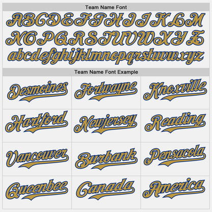 Custom White Old Gold Pinstripe Royal Authentic Two Tone Baseball Jersey