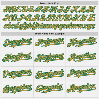 Custom White Old Gold Pinstripe Kelly Green Authentic Two Tone Baseball Jersey