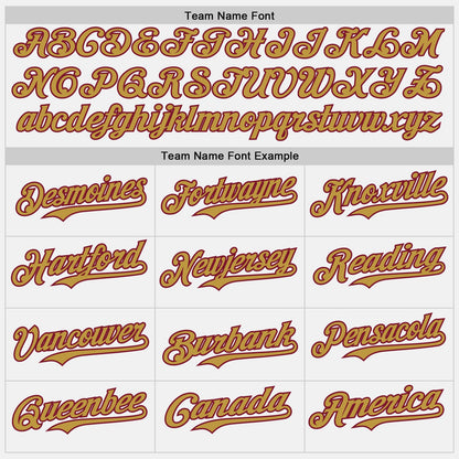 Custom White Old Gold Pinstripe Crimson Authentic Two Tone Baseball Jersey