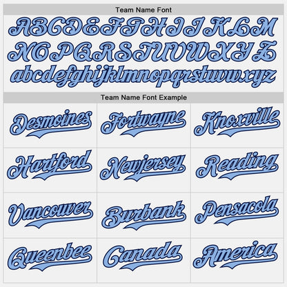 Custom White Light Blue Pinstripe Navy Authentic Two Tone Baseball Jersey