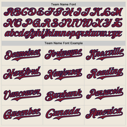 Custom Cream Crimson Pinstripe Navy Authentic Two Tone Baseball Jersey