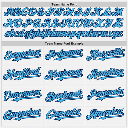 Custom White Sky Blue Pinstripe Navy Authentic Two Tone Baseball Jersey