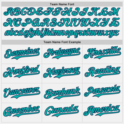 Custom White Aqua Pinstripe Navy Authentic Two Tone Baseball Jersey