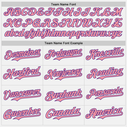 Custom White Medium Pink Pinstripe Purple Authentic Two Tone Baseball Jersey
