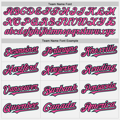 Custom White Black Pinstripe Teal-Pink Authentic Two Tone Baseball Jersey