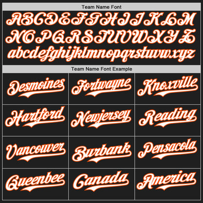 Custom Black Orange Pinstripe White Authentic Two Tone Baseball Jersey