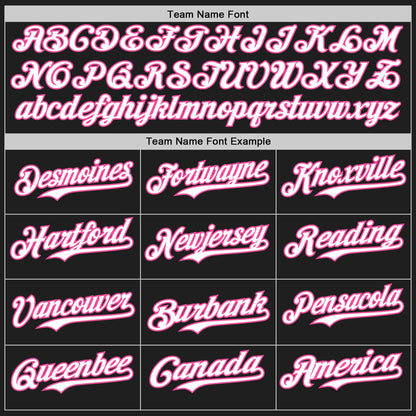 Custom Black Pink Pinstripe White Authentic Two Tone Baseball Jersey