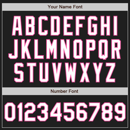 Custom Black Pink Pinstripe White Authentic Two Tone Baseball Jersey