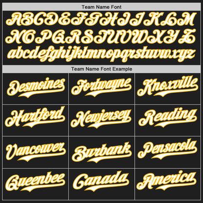 Custom Black Gold Pinstripe White Authentic Two Tone Baseball Jersey