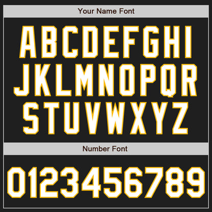 Custom Black Gold Pinstripe White Authentic Two Tone Baseball Jersey