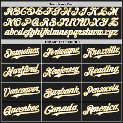 Custom Black Old Gold Pinstripe White Authentic Two Tone Baseball Jersey