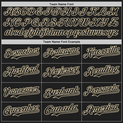 Custom Black Cream Pinstripe Cream Authentic Two Tone Baseball Jersey