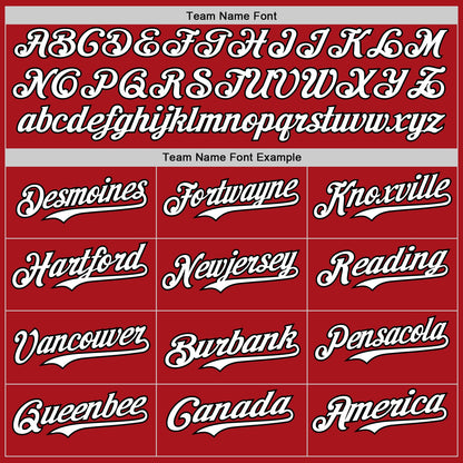 Custom Red Black Pinstripe White Authentic Two Tone Baseball Jersey