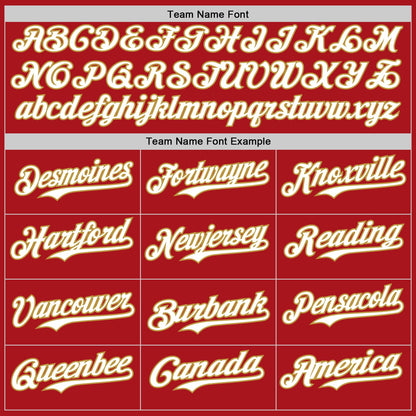 Custom Red Old Gold Pinstripe White Authentic Two Tone Baseball Jersey