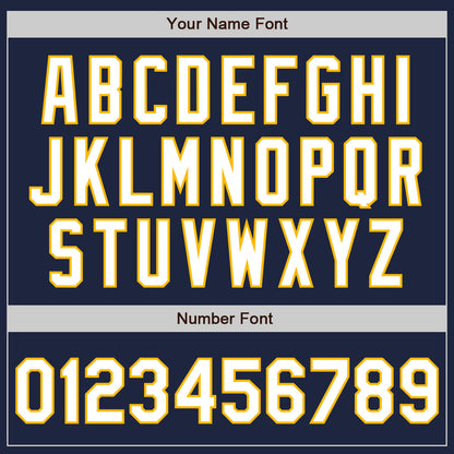 Custom Navy Gold Pinstripe White Authentic Two Tone Baseball Jersey