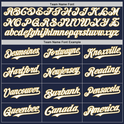 Custom Navy Old Gold Pinstripe White Authentic Two Tone Baseball Jersey
