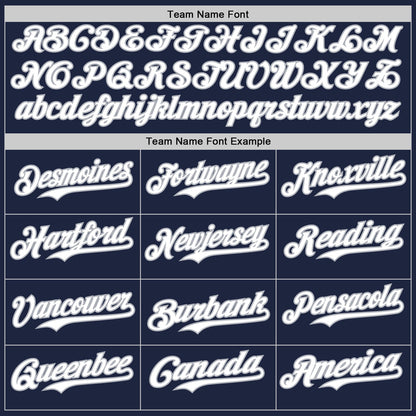 Custom Navy Gray Pinstripe White Authentic Two Tone Baseball Jersey