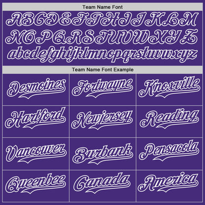 Custom Purple White Pinstripe White Authentic Two Tone Baseball Jersey