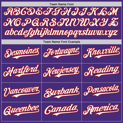 Custom Purple Red Pinstripe White Authentic Two Tone Baseball Jersey