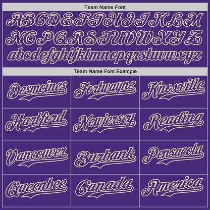 Custom Purple Cream Pinstripe Cream Authentic Two Tone Baseball Jersey