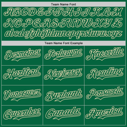 Custom Kelly Green Cream Pinstripe Cream Authentic Two Tone Baseball Jersey