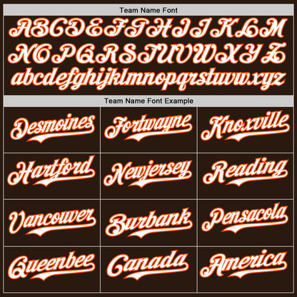 Custom Brown Orange Pinstripe White Authentic Two Tone Baseball Jersey