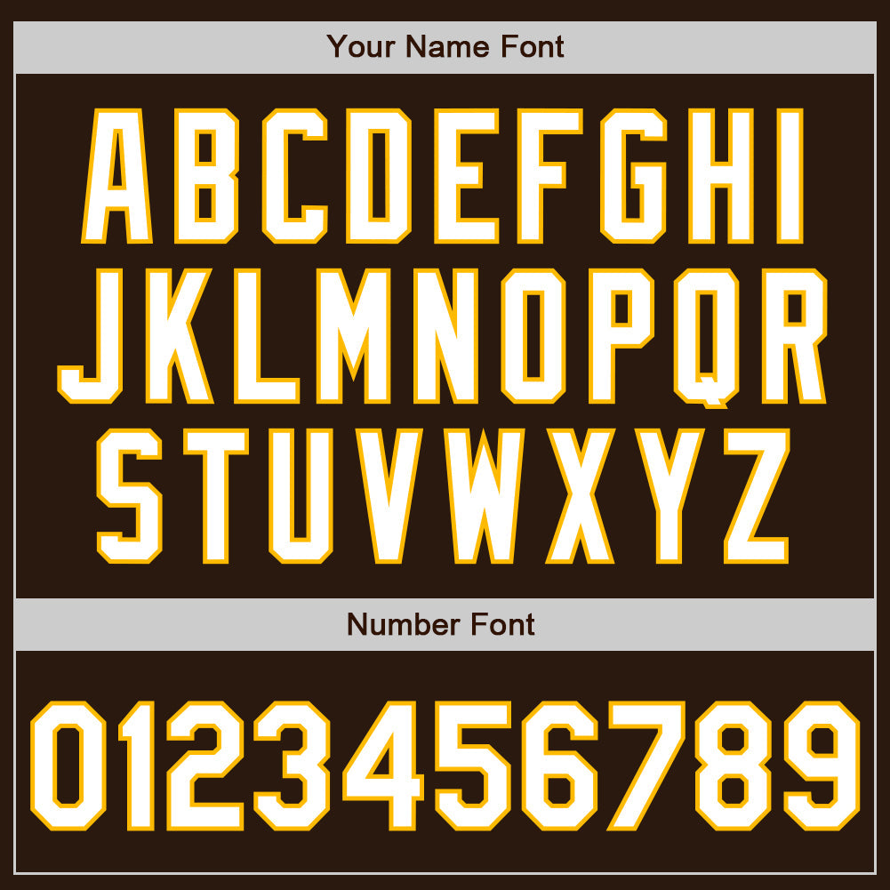 Custom Brown Gold Pinstripe White Authentic Two Tone Baseball Jersey