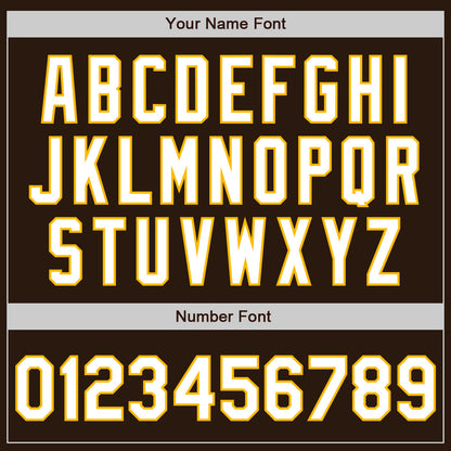Custom Brown Gold Pinstripe White Authentic Two Tone Baseball Jersey