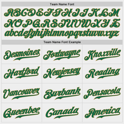 Custom White Kelly Green-Old Gold Authentic Baseball Jersey