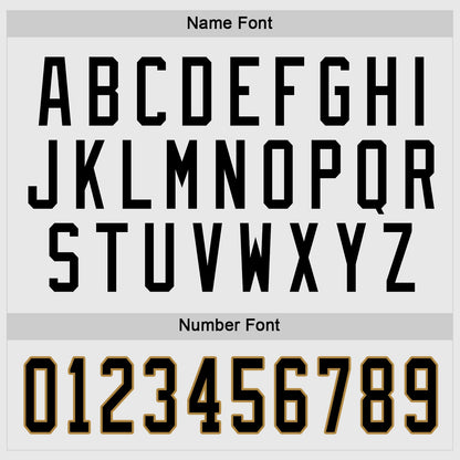 Custom White Black-Old Gold Hockey Jersey