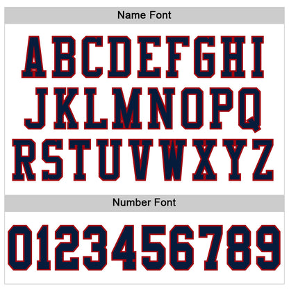 Custom White Navy-Red Mesh Authentic Football Jersey