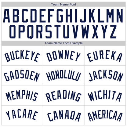 Custom White Orange Pinstripe Navy Authentic Baseball Jersey