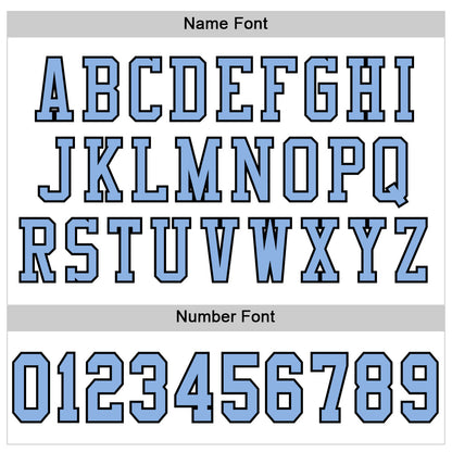 Custom White Light Blue-Black Mesh Authentic Football Jersey