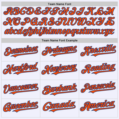 Custom White Orange-Royal Mesh Authentic Throwback Baseball Jersey