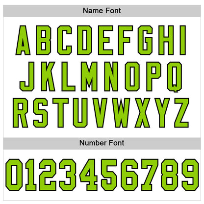 Custom White Neon Green-Black Mesh Authentic Throwback Football Jersey