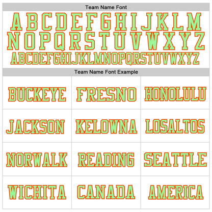 Custom White Pea Green-Orange Mesh Authentic Football Jersey