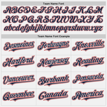 Custom White Red-Navy Authentic Baseball Jersey