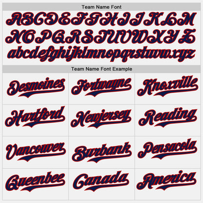 Custom White Navy-Red Authentic Baseball Jersey