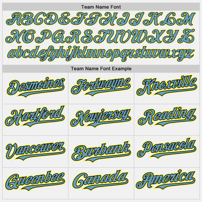Custom White Black Shadow Blue-Light Yellow Authentic Baseball Jersey