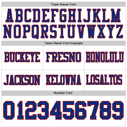 Custom White Royal-Red Mesh Authentic Football Jersey