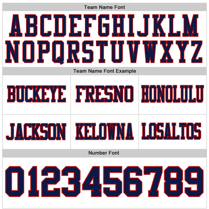 Custom White Navy-Red Mesh Authentic Football Jersey