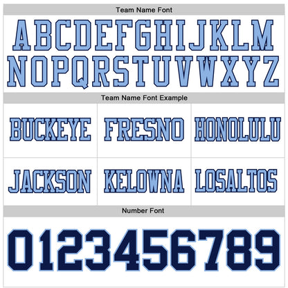 Custom White Navy-Light Blue Mesh Authentic Football Jersey