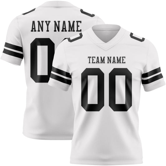 Custom White Black Mesh Authentic Football Jersey