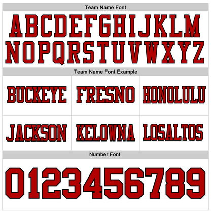 Custom White Red-Black Mesh Authentic Football Jersey