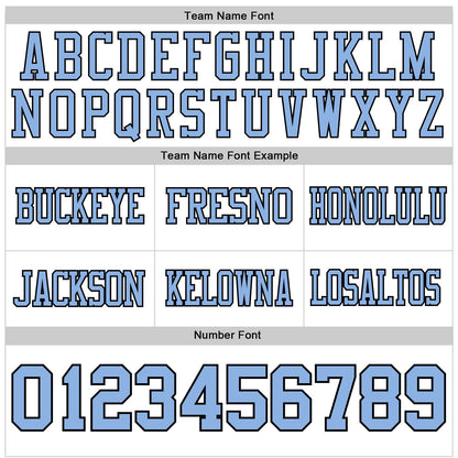 Custom White Light Blue-Black Mesh Authentic Football Jersey