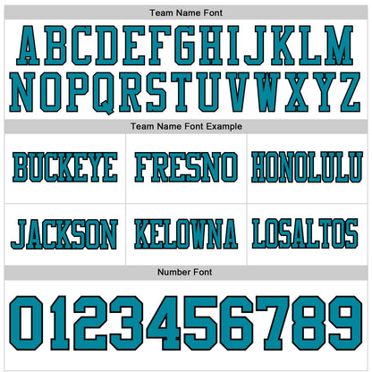 Custom White Teal-Black Mesh Authentic Football Jersey