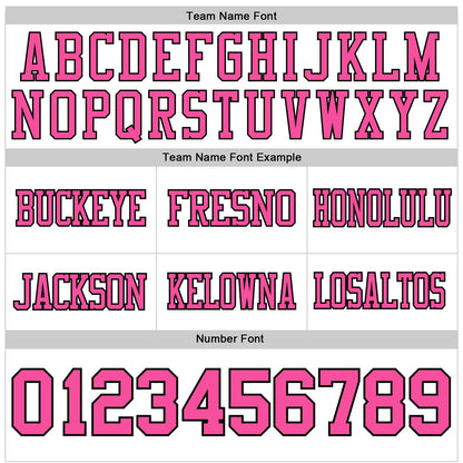Custom White Pink-Black Mesh Authentic Football Jersey