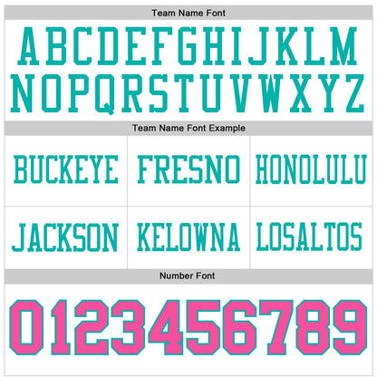 Custom White Pink-Aqua Mesh Authentic Football Jersey