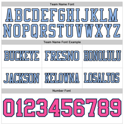 Custom White Pink Black-Light Blue Mesh Authentic Football Jersey